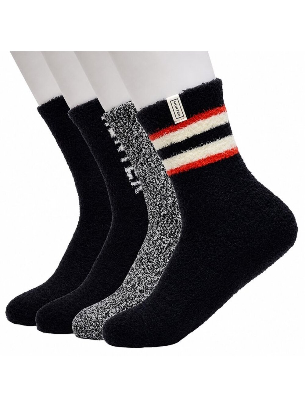 Hunter Women's Cozy Socks 4 Pair Pack Black Size 4-10 NWT